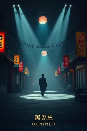 剧集《冬泳者》竖版封面，结冰河面上凿开的圆形冰洞